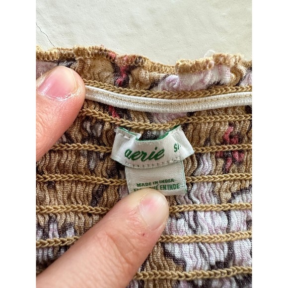 AERIE Floral Tulip Crop Top - Picture 4 of 9